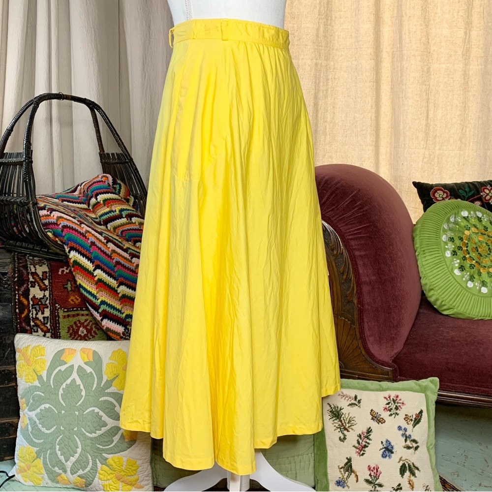 70s Yellow A-Line Skirt - Picture 2 of 7